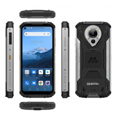 OUKITEL wp16 Android 11 OUKITEL 8GB+128GB Rugged Phone 6.39'' 20MP Night Vision phone Helio P60 Octa Core Smartphone 10600mAh